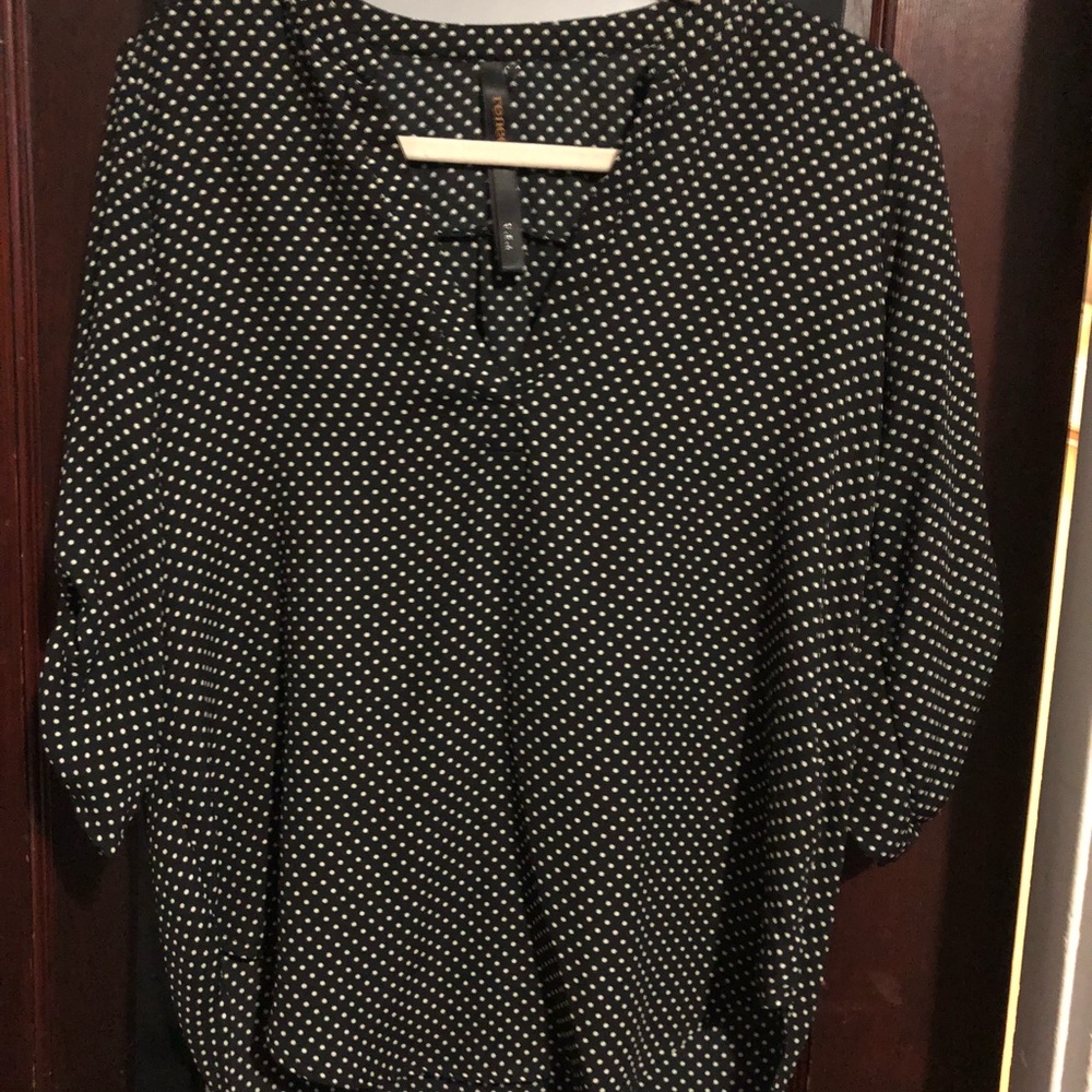 Renee C polka dot blouse, M
